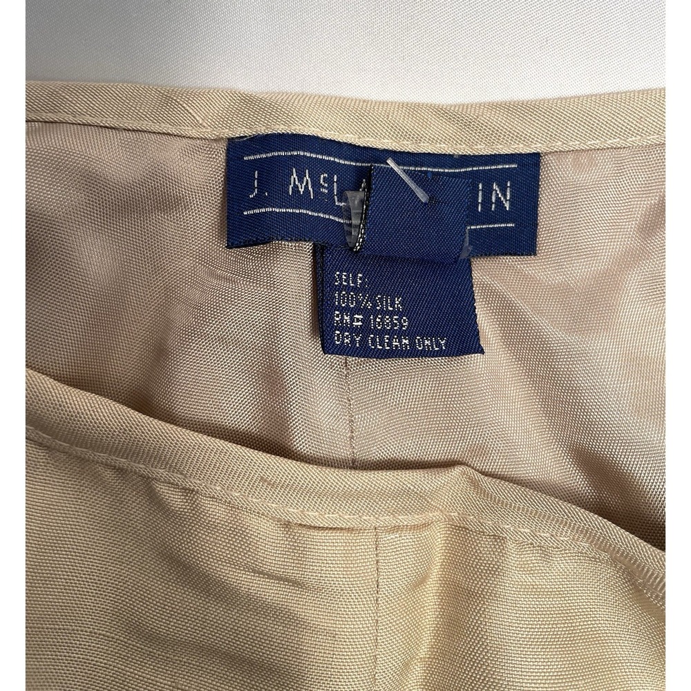 J Mclaughlin Womens Pants Slacks Raw Silk Lined Ivory with Butterflies Sz 4 VTG - Picture 6 of 8